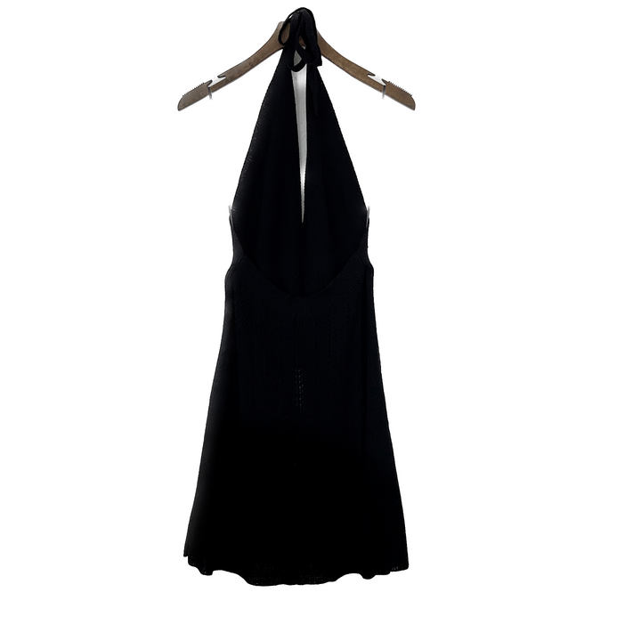 ZARA Halter Neck Black Knit Dress Size M NWT