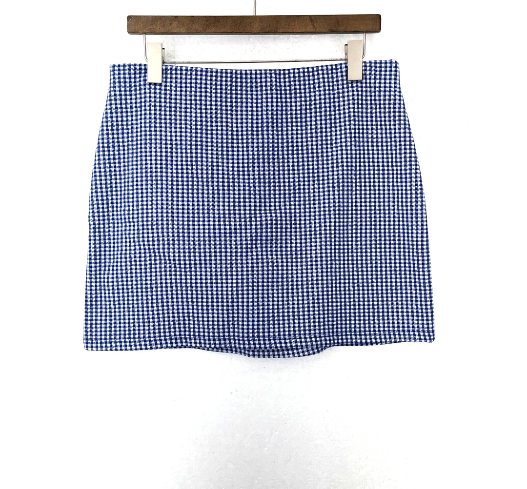 TOPSHOP Blue & White Plaid Mini Skirt Size 10
