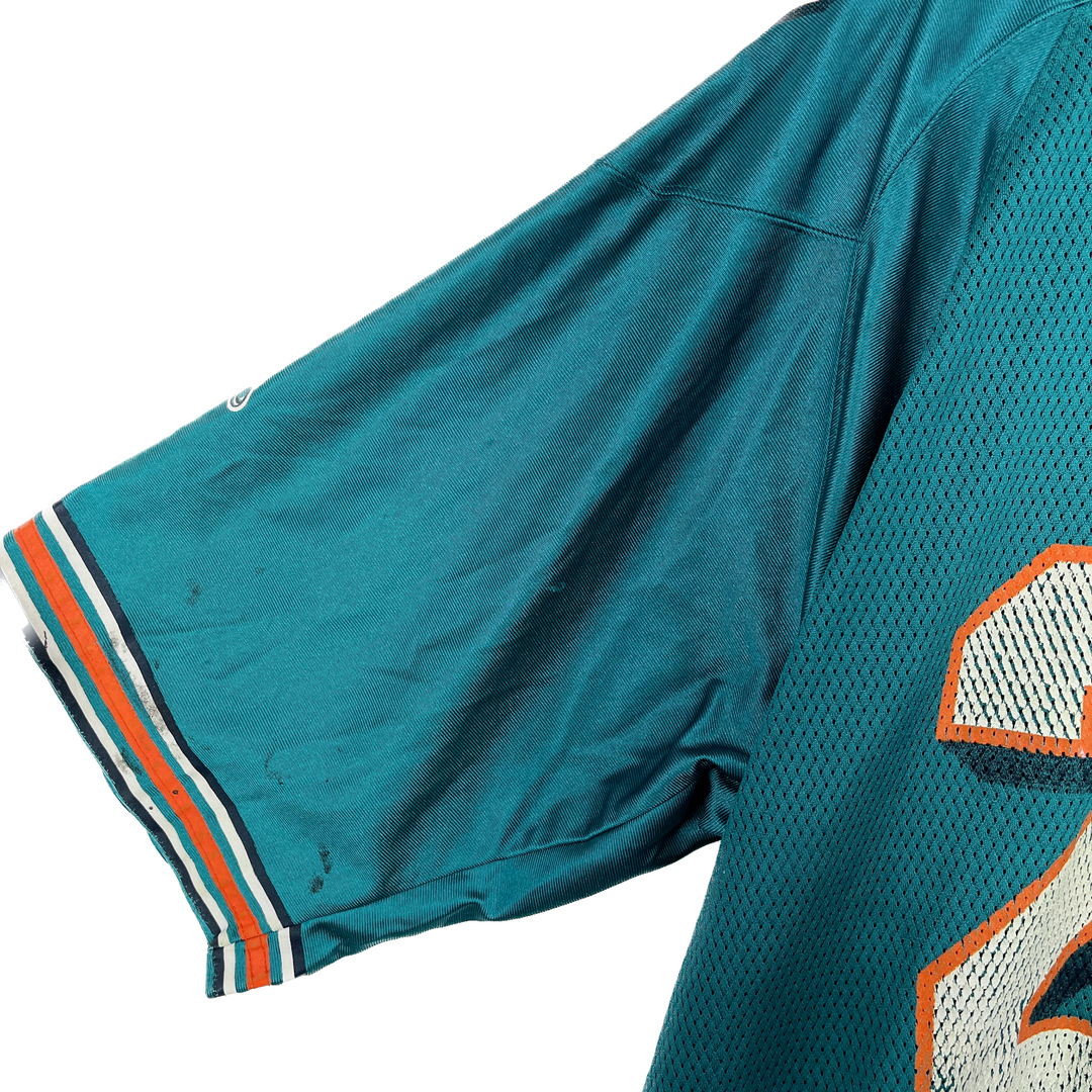 Vintage Reebok Miami Dolphins NFL Brown #23 Green Jersey Size XL