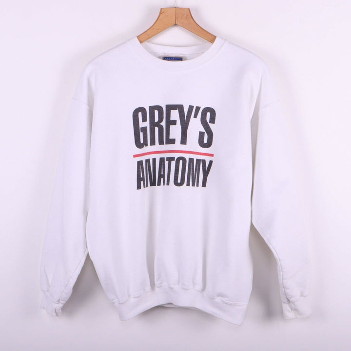Vintage Grey's Anatomy Drama White Graphic Sweatshirt Size M 90s