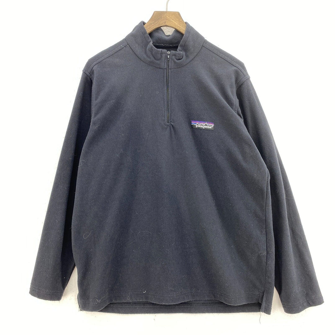 Patagonia Fleece Pullover Sweatshirt Black Size M 1/4 Zip