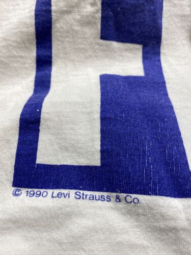 Vintage Levi Strauss Levi's 1990 Button Your Fly White T-shirt Size S