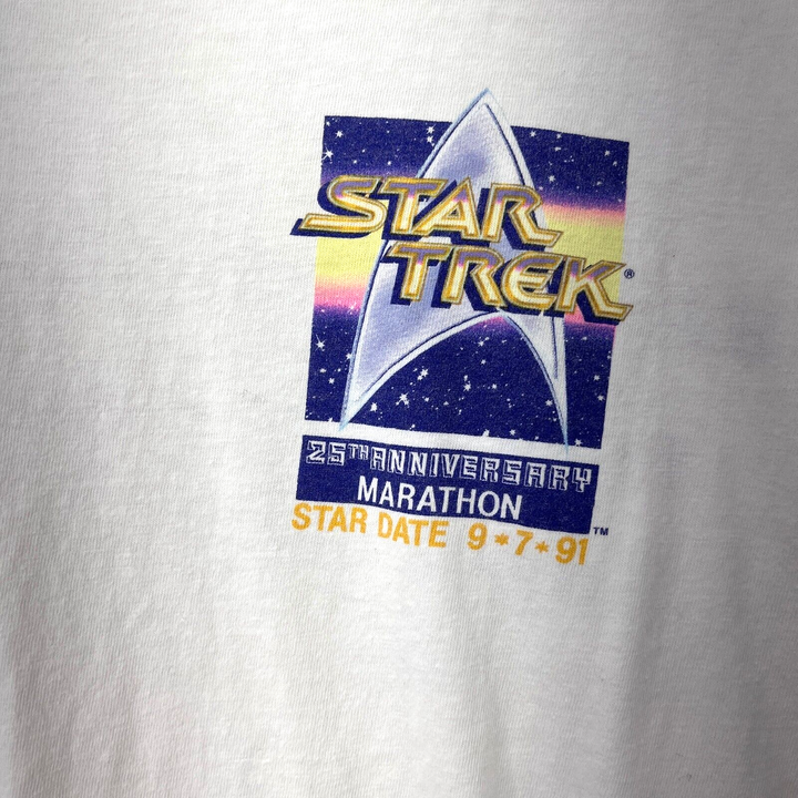 Vintage Star Trek 25 Anniversary Movie Marathon And Prosper White T-shirt L