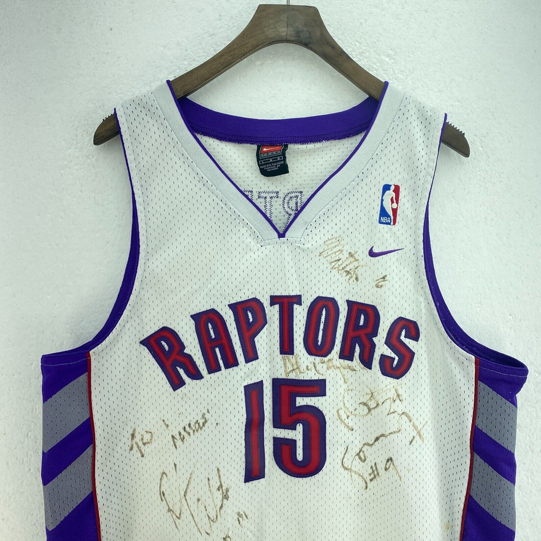 Vintage Nike Toronto Raptors NBA Vince Carter 15 White Sleeveless Jersey Size L