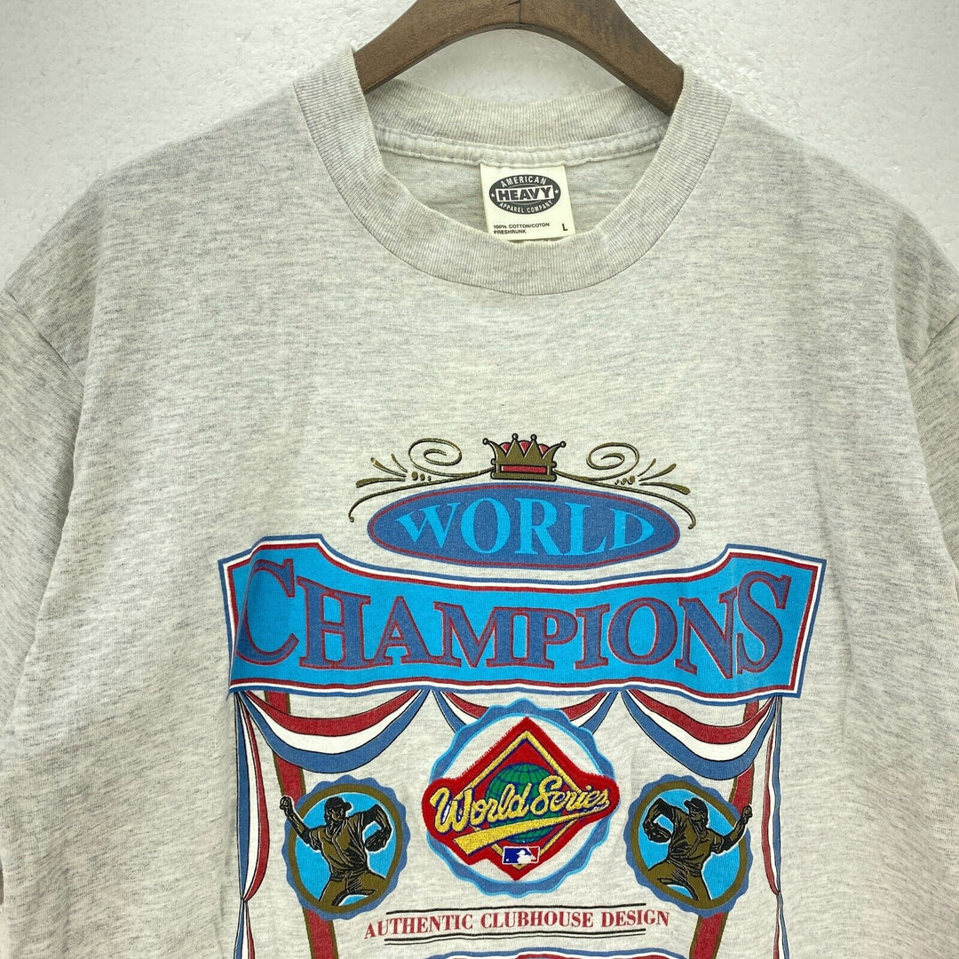 Vintage Nutmeg Toronto Blue Jays World Champions T-shirt Size L Gray USA