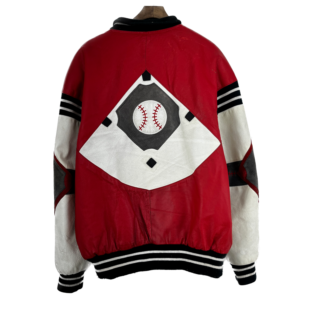 Vtg Michael Hoban Wheremi 1991 Baseball Varsity Leather Letterman Jacket Size XL