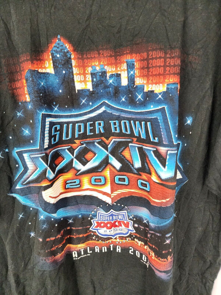 Vintage 2000 Superbowl XXXIV Shirt Size XL - Rams Titans Lee Black