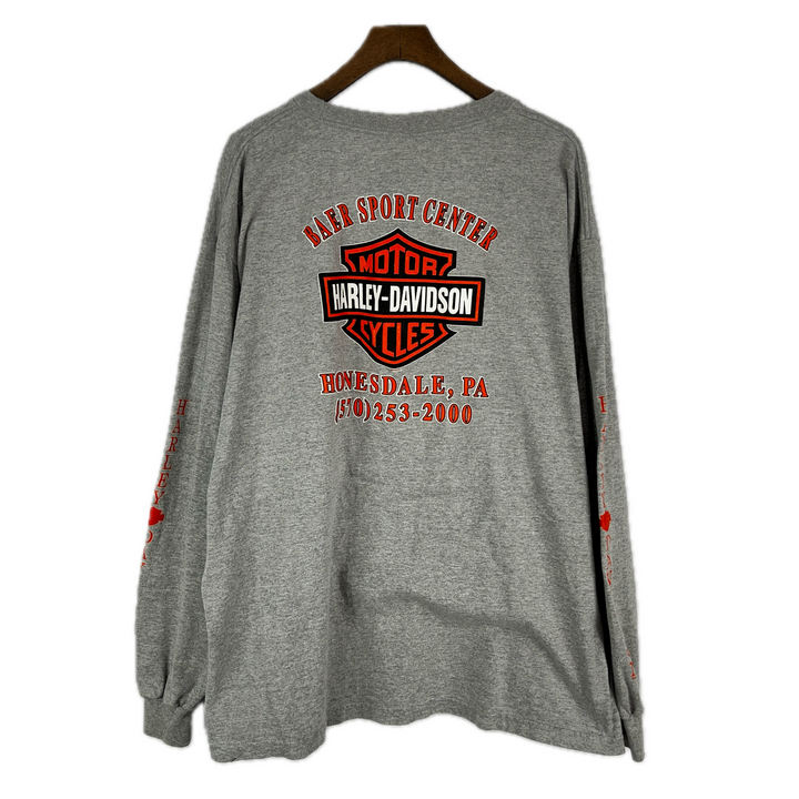 Harley Davidson An American Legend Gray Long Sleeve T-Shirt Size 2X