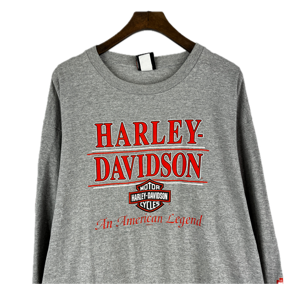 Harley Davidson An American Legend Gray Long Sleeve T-Shirt Size 2X