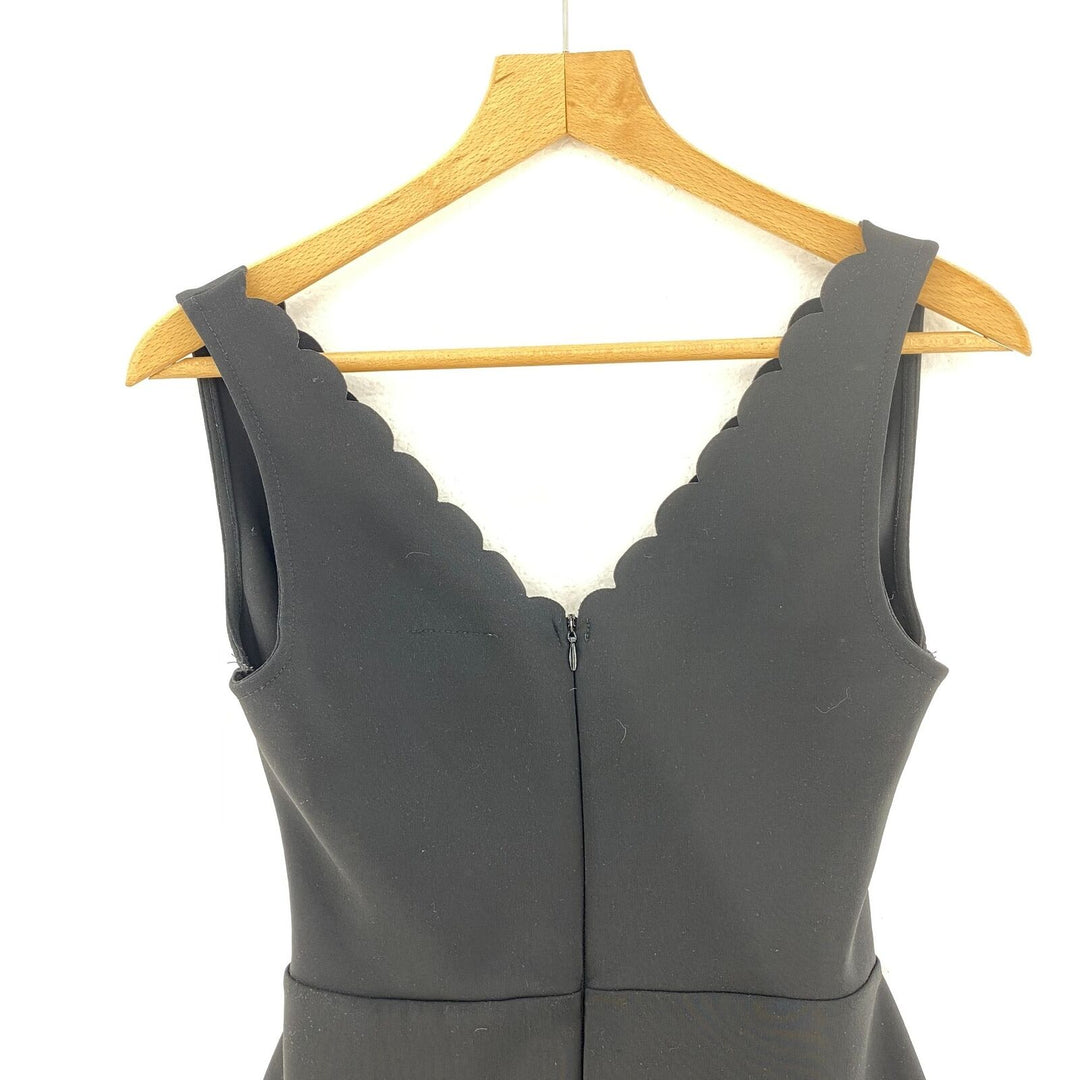 TOPSHOP Black Cut-out Scallop Trim Sleeveless Dress Size 8