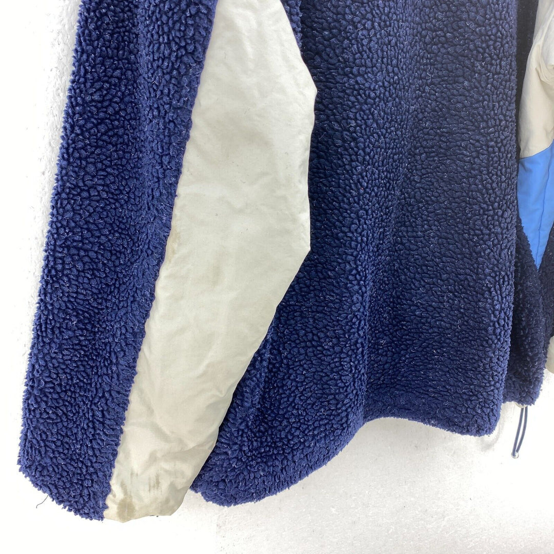 Vintage Billabong Deep Pile Fleece Hooded Navy Blue Full Zip Jacket Size S