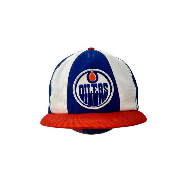 Vintage Edmonton Oilers NHL-Hockey Adjustable Snapback Hat Cap Blue White
