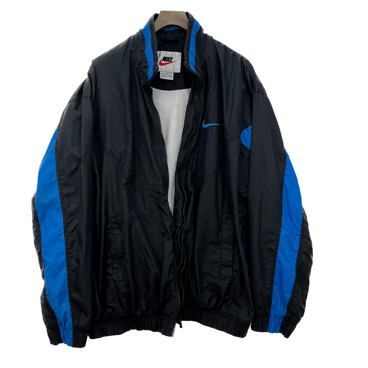 Vintage Nike Spell Out Windbreaker Light Jacket Black Size L 90s