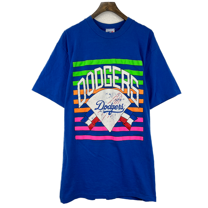 Vintage Los Angeles Dodgers MLB Graphic Print Blue T-shirt Size M