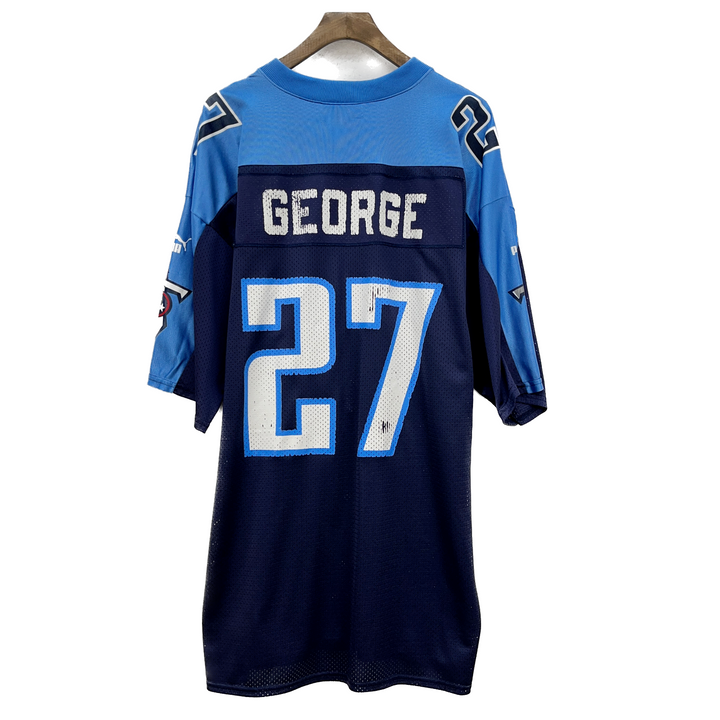 Vintage Puma Tennessee Titans Eddie George #27 Blue Jersey Size XL
