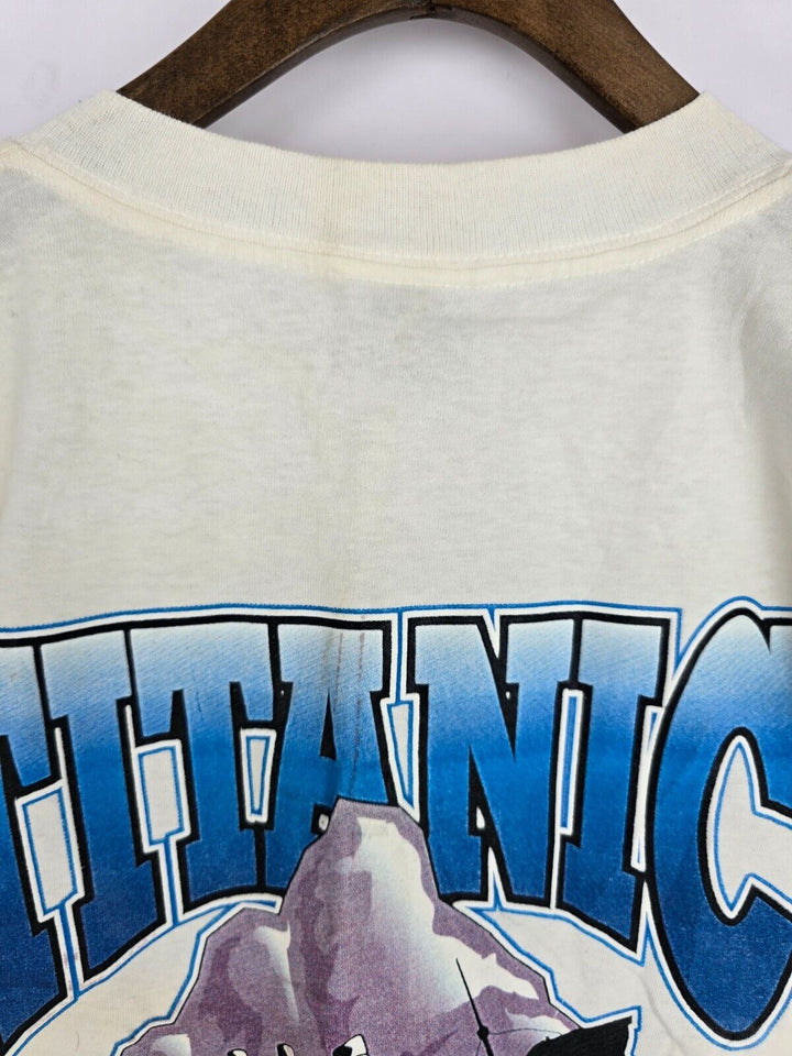 Vintage 1998 Titanic Crew White Star Line Maiden Men's Single Stitch Tee Size M