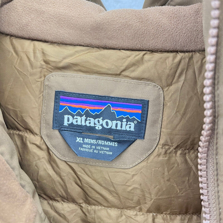 Vintage Patagonia Full Zip Brown Insulated Hooded Jacket Size XL
