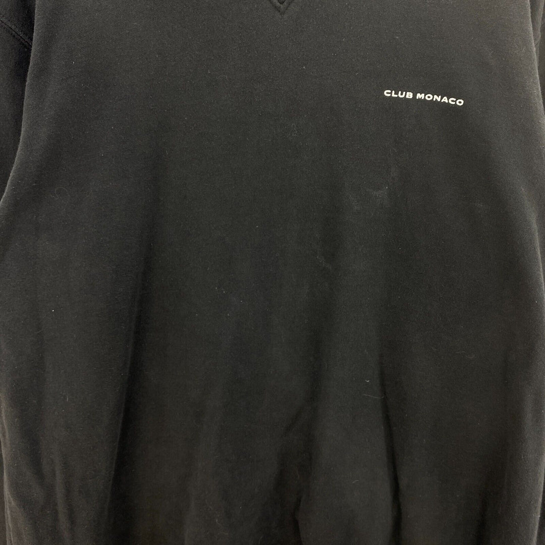 Vintage Club Monaco Logo Black Crew Neck Sweatshirt Size L Pullover