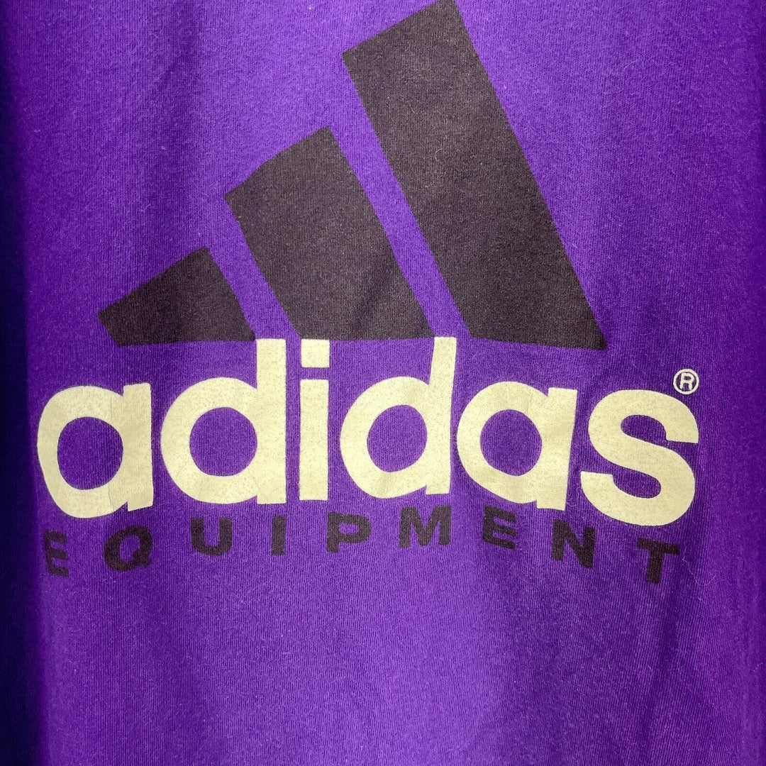 Vintage adidas Equipment Logo Spell Out Athletic T-shirt Purple Size XL