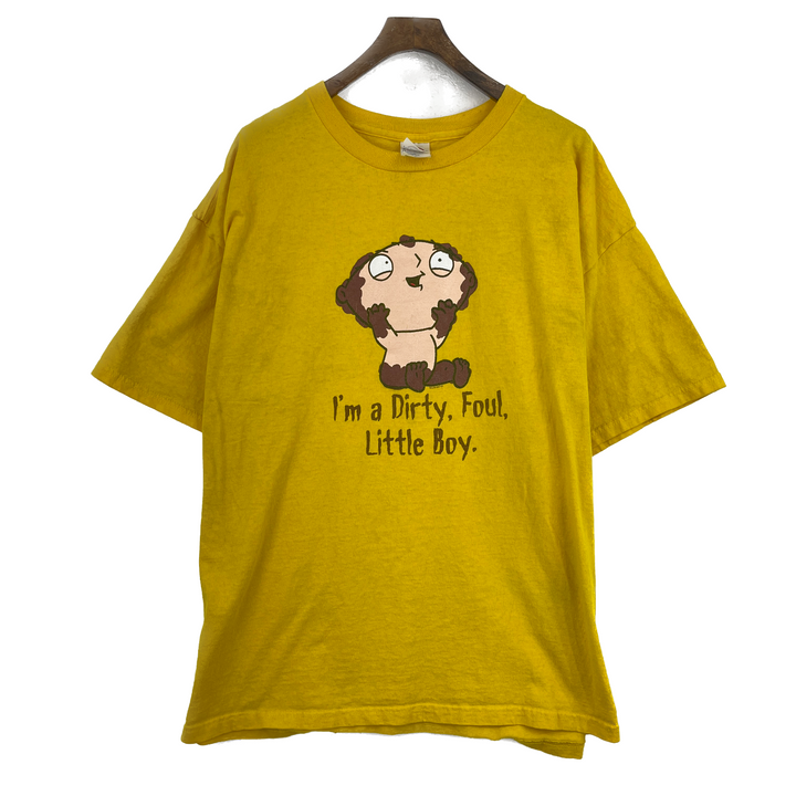 Vintage Family Guy Stewie 2004 Parody T-Shirt Yellow Animated TV Show Size XL