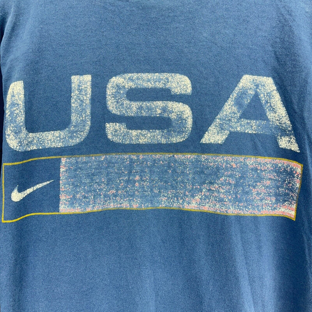 Vintage Nike USA Swoosh Logo Navy Blue T-shirt Size XL