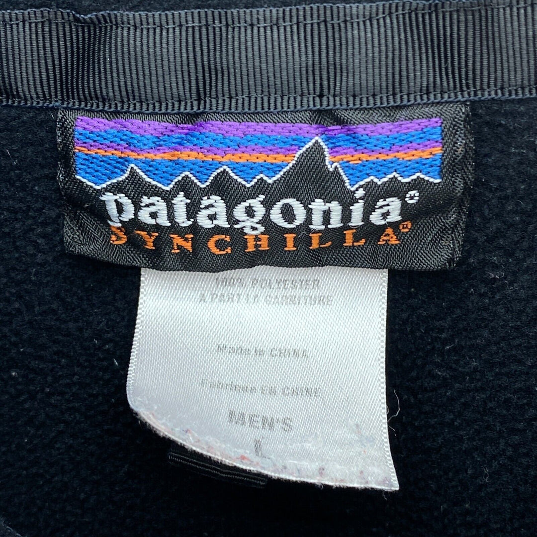Vintage Patagonia Synchilla Full Zip Fleece Black Jacket Size L