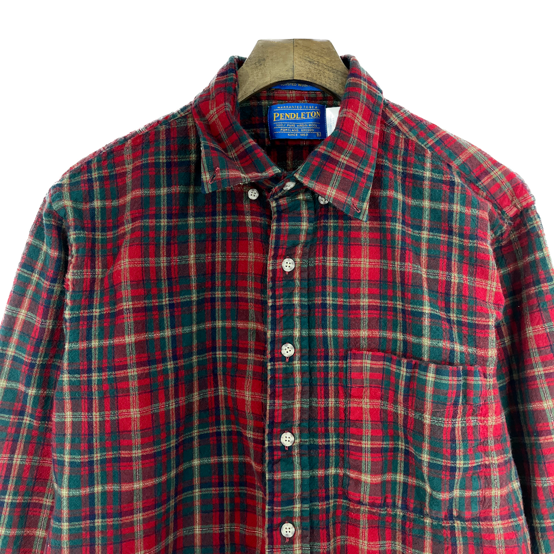 Vintage Pendleton Wool Red Button Up Shirt Size L