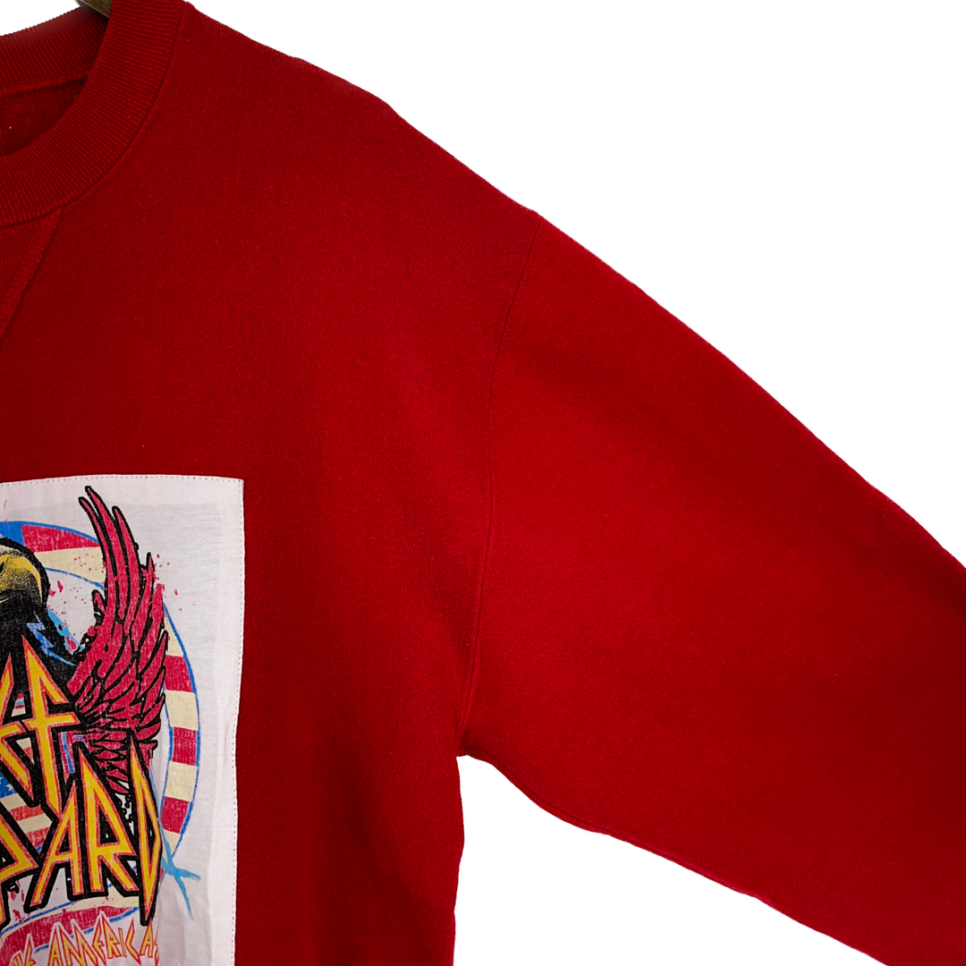 Vintage Def Leppard Rocks The Americas Graphic Russell Sweatshirt Crewneck Red Size M