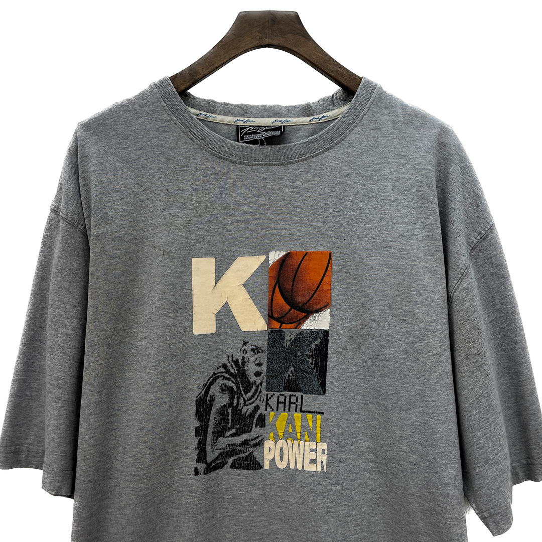 Karl Kani Jeans Basketball Vintage Graphic T-shirt Size M Gray Y2K