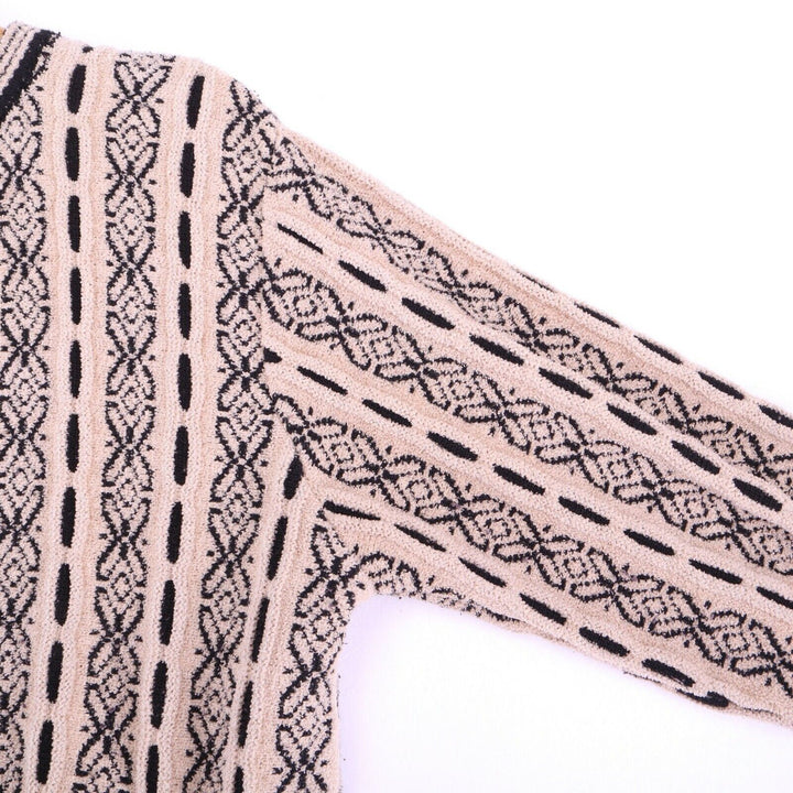Vintage Wool Knit Cardigan Size Medium Beige Brown