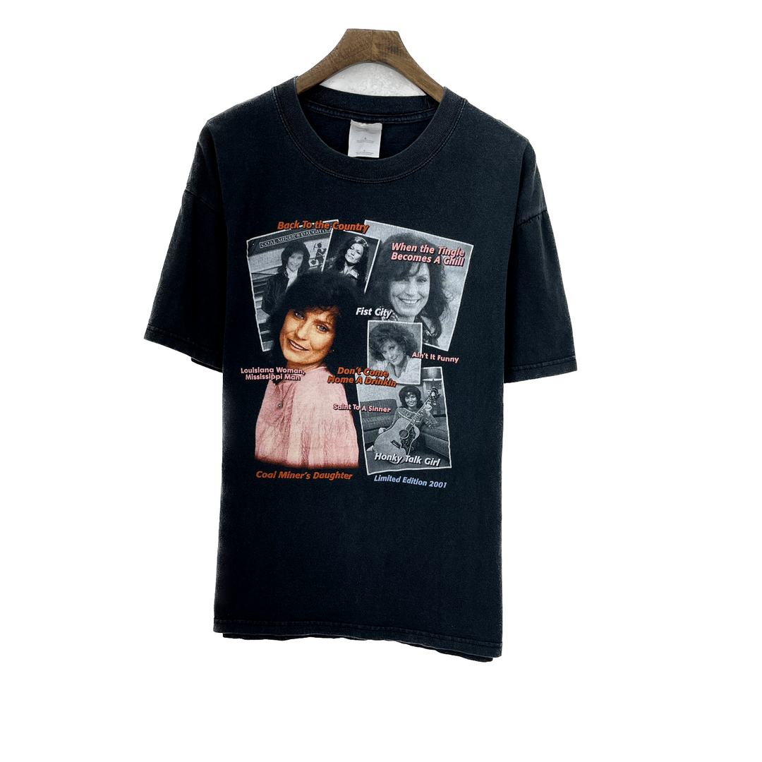 Vintage Lorreta Lynn Country Music Coal Miner's Daughter Black T-shirt Size L
