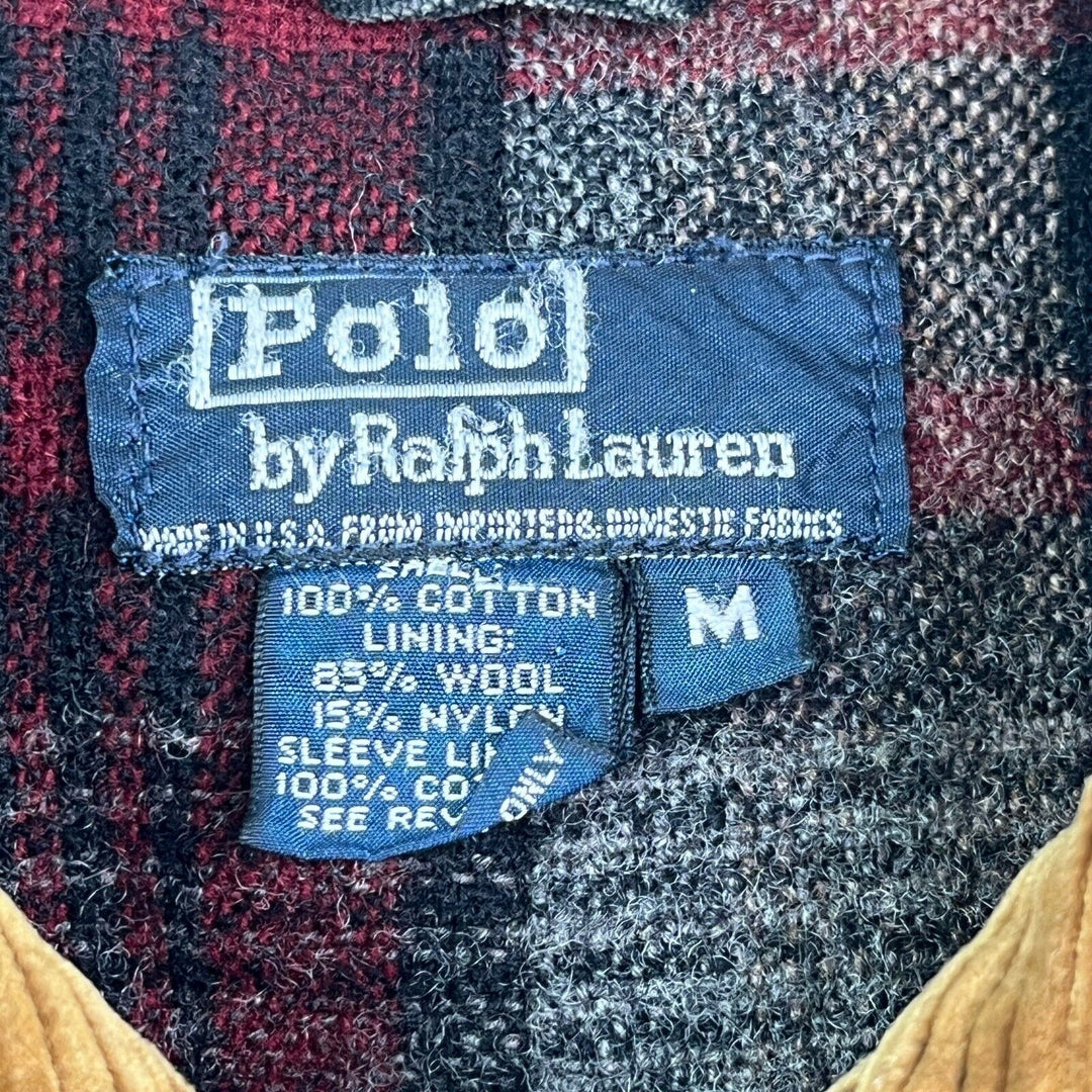 Vintage Polo Ralph Lauren Blanket Lined Trucker Denim Jacket Size M Black