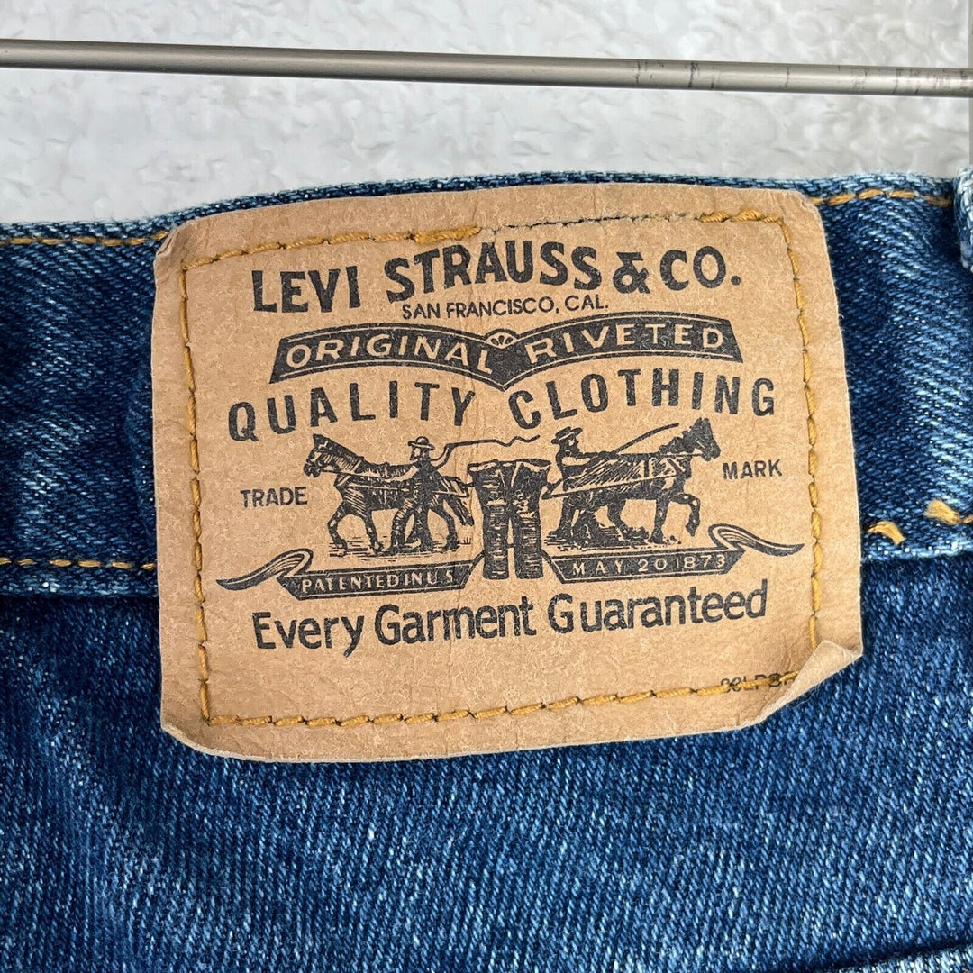 Vintage Levi Strauss Orange Tab Medium Wash Blue Denim Short Size 34