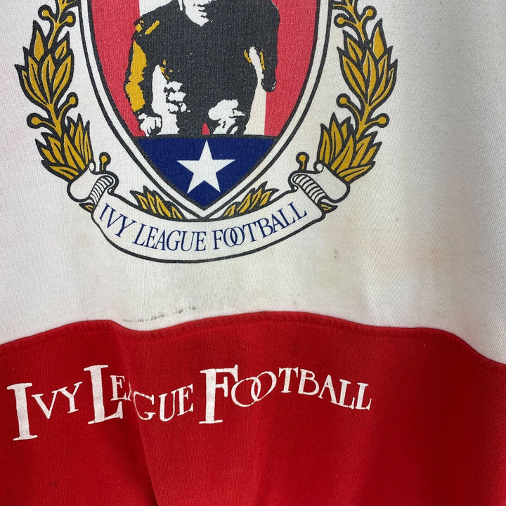 Vintage Wilson Ivy League Football Crew Neck White Red Sweatshirt Size L
