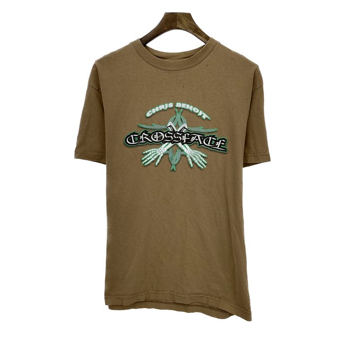 Vintage Crossface Chris Benoit Brown T-shirt Size M