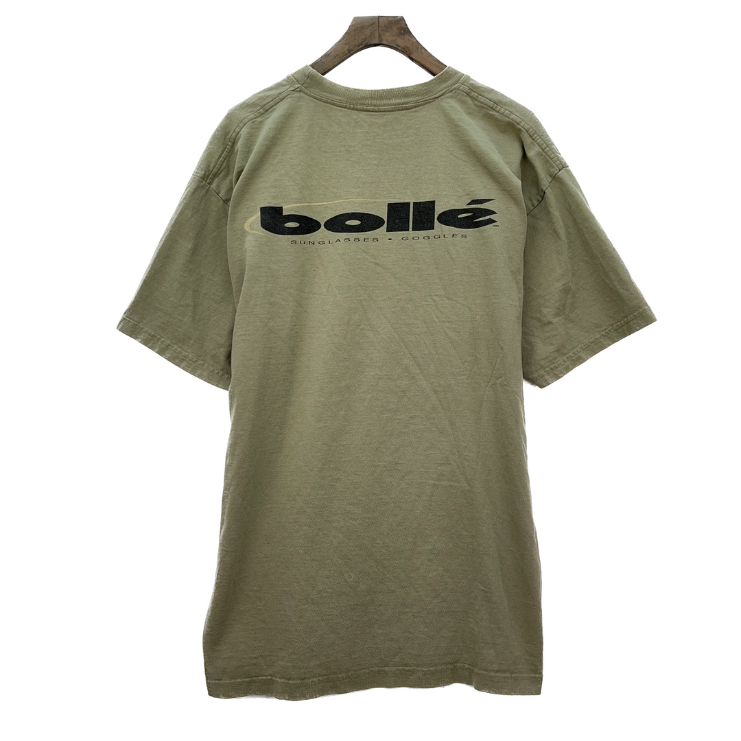 Vintage Bolle Sunglasses Goggles Brown T-shirt Size M Earth Tone 90s