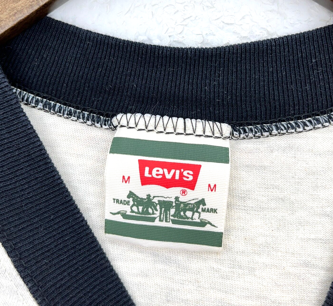 Vintage Levi Strauss San Francisco Gray Ringer T-shirt Size M